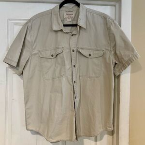 Filson Men's Light Khaki Casual Button Down Shirt